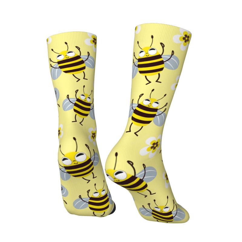 Dress Sock Men - 맞춤형 멋진 남성용 재미있는 꿀벌 꽃