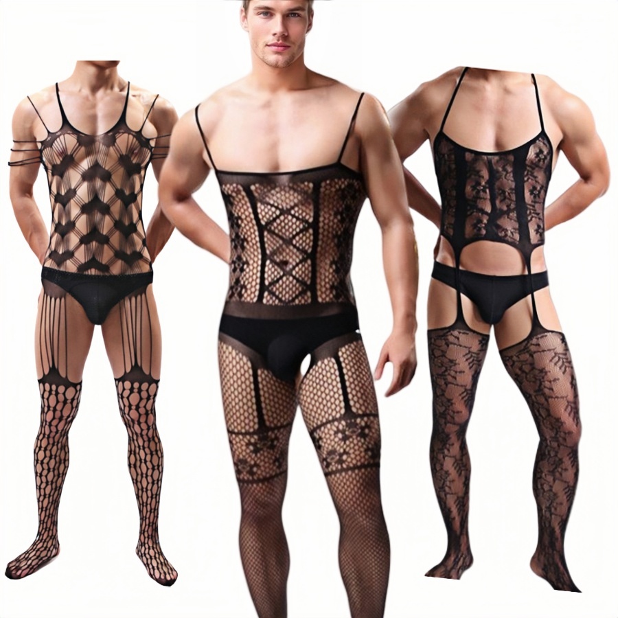 Fishnet Stocking Women - 남성용 바디스타킹, 전신 망사 스타킹, 시스루
