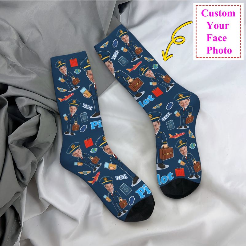Dress Sock Men - 참신한 남성용 재미있는 파일럿 맞춤 드레스