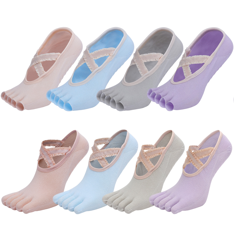 Grip Sock Yoga - 다섯 손가락 요가 양말 레이스 크로스
