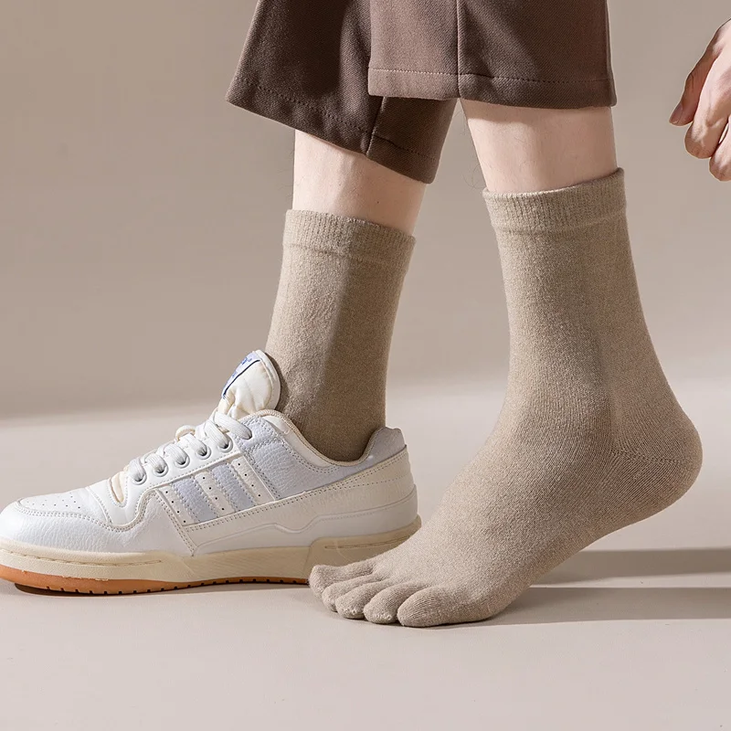 남성용 울 다섯 손가락 양말 짧고 두꺼운 솔리드 땀 흡 - Thermal Sock Winter 리뷰 및 가격