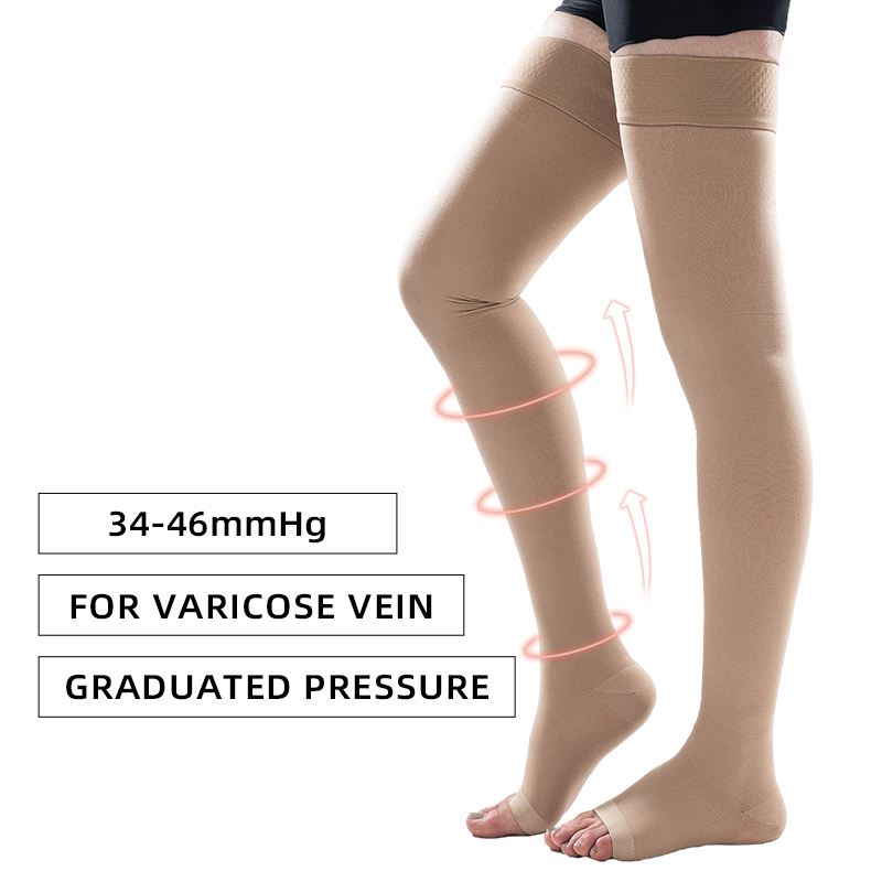 1 쌍 허벅지 높은 오픈 발가락 의료 압축 양말 탄성  - Compression Sock Medical 리뷰 및 가격