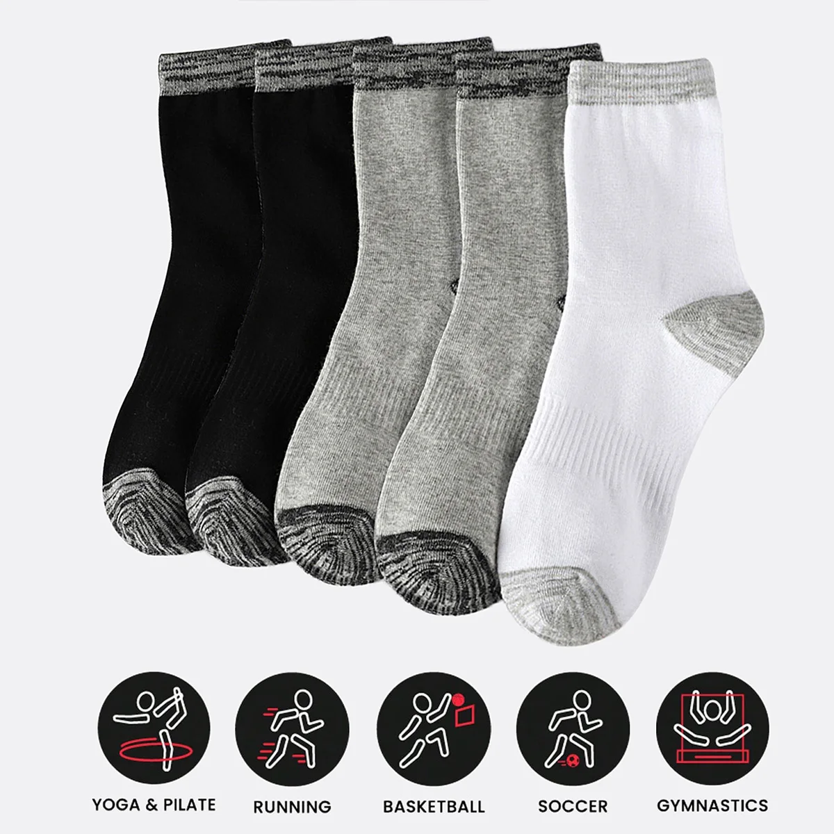 1/5 쌍 남성용 운동 양말 스포츠 러닝 종아리 양말  - Athletic Sock Cushion 리뷰 및 가격