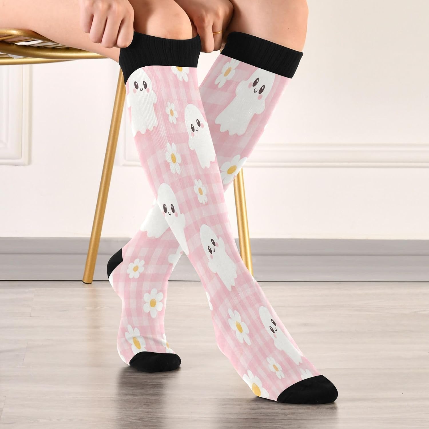 여성용 남성용 해피 할로윈 압축 양말 20-30mmHg - Knee High Sock Women 리뷰 및 가격