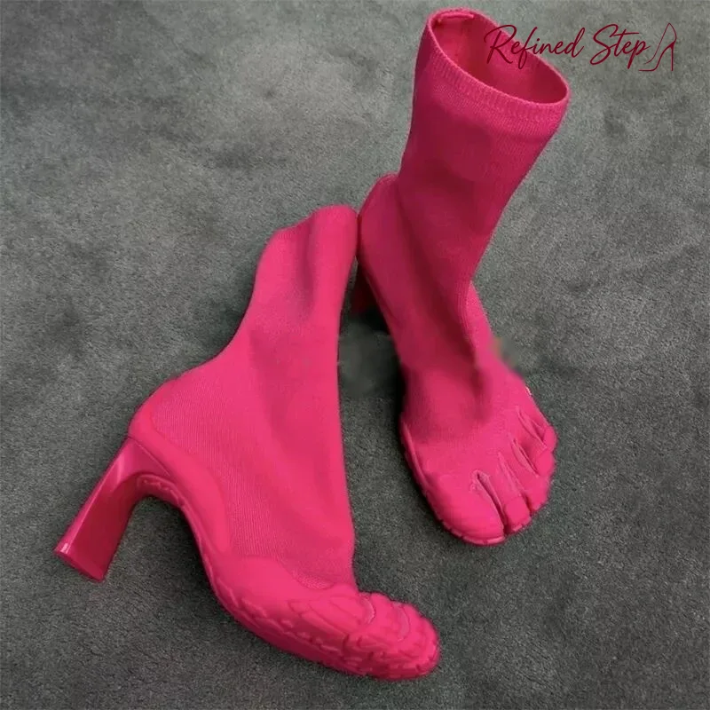 파이브 핑거 토 패션 신상 여성 부츠 블랙/핑크/화이트 - Toe Sock Split 리뷰 및 가격